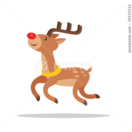 Funny cartoon reindeer with luxury antlers side Funny cartoon reindeer with luxury antlers side 38333522