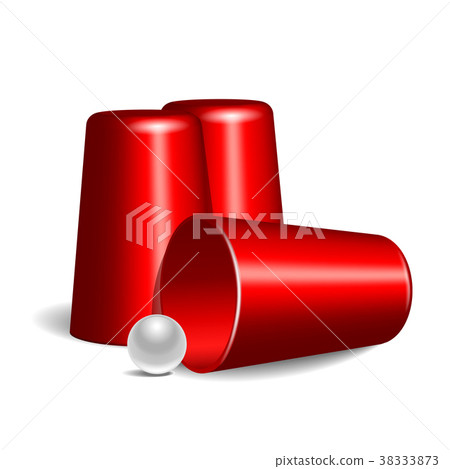 Shell game. Three thimbles and ball. Shell game. Three thimbles and ball. 38333873