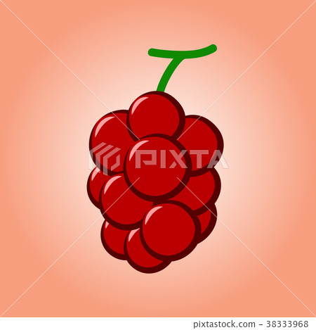 Red grape on orange background 38333968