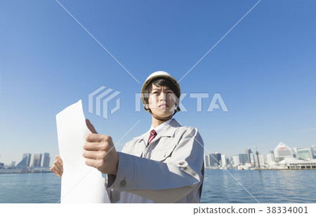 Tokyo businessman helmet drawing Tokyo businessman helmet drawing 38334001