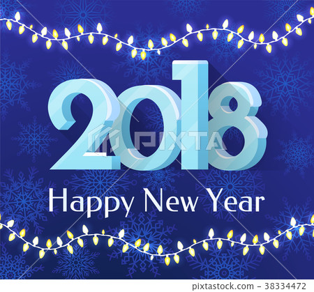 Happy New Year 2018 Banner Vector Illustration 38334472