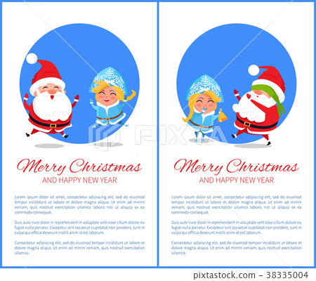 Merry Christmas Happy New Year Santa Snow Maiden 38335004