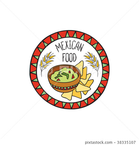Mexican guacamole food. Mexico sign. Fastfood icon Mexican guacamole food. Mexico sign. Fastfood icon 38335107