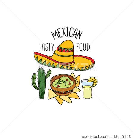 Mexican guacamole food. Mexico sign. Fastfood icon 38335108