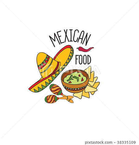 Mexican guacamole food. Mexico sign. Fastfood icon Mexican guacamole food. Mexico sign. Fastfood icon 38335109