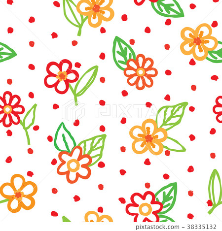 Floral seamless pattern with flowers and leaves 38335132