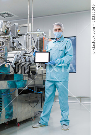 scientist configure stand with empty tablet scientist configure stand with empty tablet 38335349
