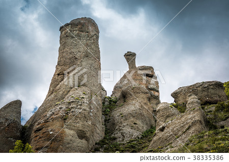 Rock formations on the Demerdji mountain in Crimea Rock formations on the Demerdji mountain in Crimea 38335386