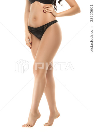Portrait of beautiful fat woman in lingerie or 38335601