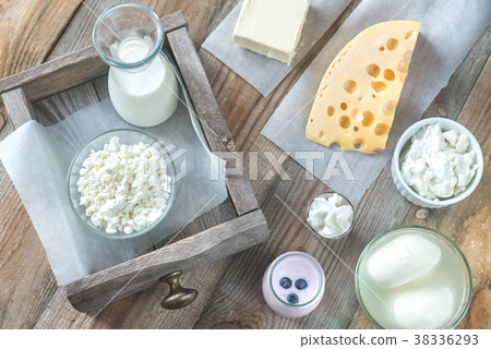 Assortment of dairy products 38336293