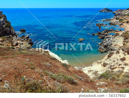 Sea beach near Rocca di San Nicola, Sicily, Italy 38337602