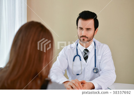 Terrible medical concept. Patients stressful in the doctor's dia Terrible medical concept. Patients stressful in the doctor's dia 38337692