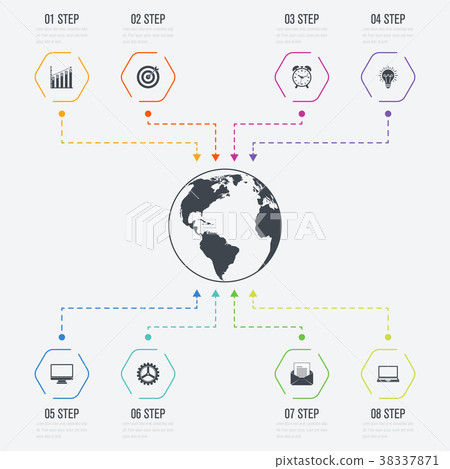 Vector illustration infographics 8 options - Stock Illustration ...
