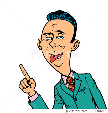 ridiculous funny weird businessman points finger 38338683