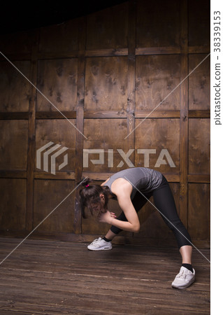 Sport concept - woman doing sports 38339153