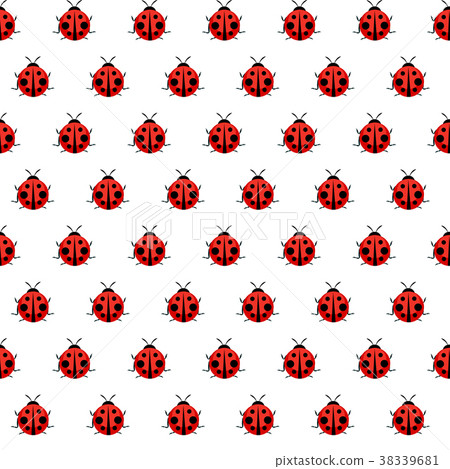 Cute Ladybug Seamless Pattern Background Vector 38339681