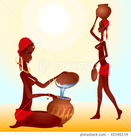 Stylized black ethnic African women; eps8 Stylized black ethnic African women; eps8 38340234