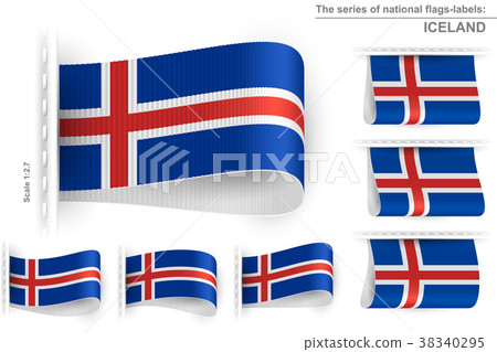 Flag Tag Clothes Label Sticker Sewn Set Iceland Flag Tag Clothes Label Sticker Sewn Set Iceland 38340295