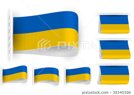 Flag Tag Clothes Label Sticker Sewn Set Ukraine Flag Tag Clothes Label Sticker Sewn Set Ukraine 38340306