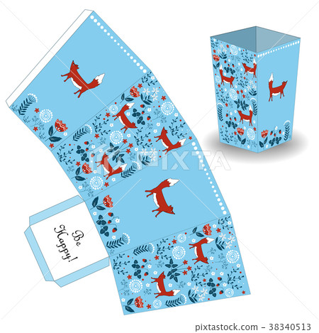 Cute and elegant popcorn box in forest style 38340513