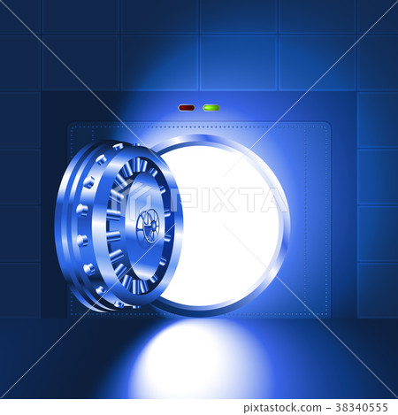 Light through an open door of the bank safe-vault 38340555