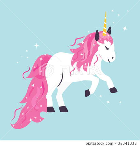 Vector illustration of cute dreaming unicorn 38341338