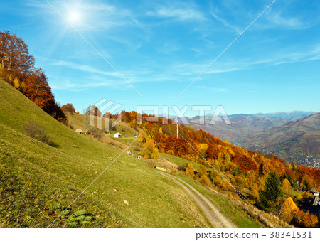 Sunshiny autumn Carpathian mountain, Ukraine Sunshiny autumn Carpathian mountain, Ukraine 38341531