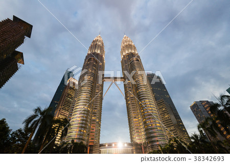 雙峰塔在吉隆坡，馬來西亞 38342693