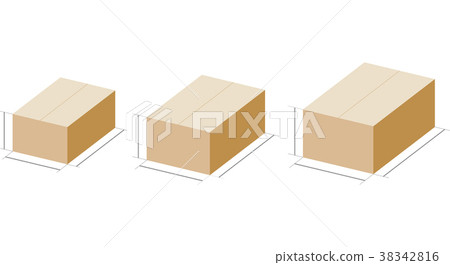 Outer dimensions of cardboard box - Stock Illustration [38342816] - PIXTA