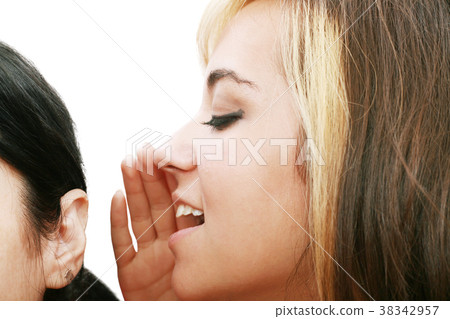 women talking and listening to gossip women talking and listening to gossip 38342957