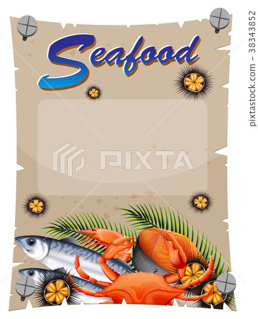 Banner template with seafood 38343852