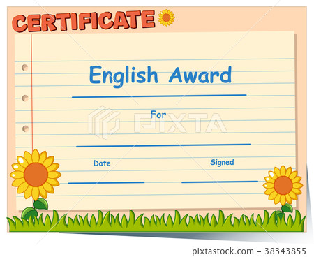 Certificate template for English award 38343855