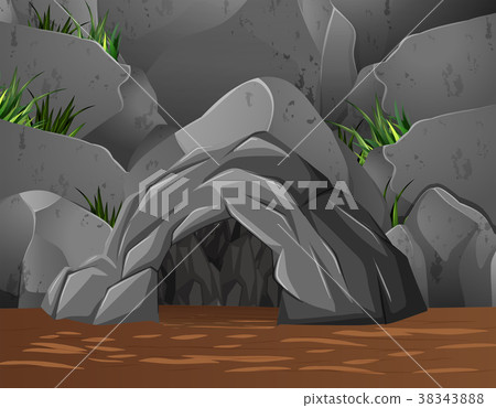 Background scene with cave in the mountain 38343888