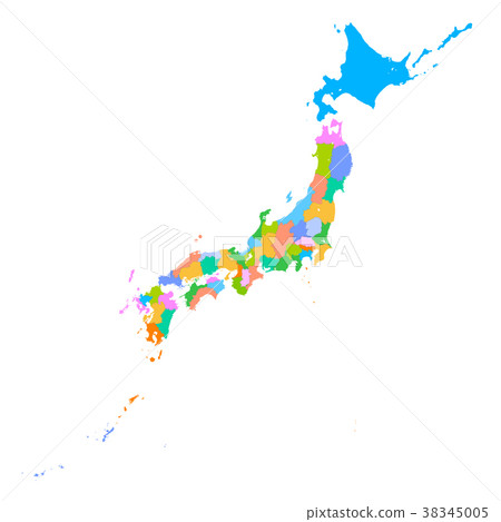 47 prefectures and the Japanese archipelago 38345005