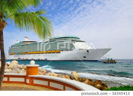 Luxury Cruise Ship in Port on sunny day Luxury Cruise Ship in Port on sunny day 38345413