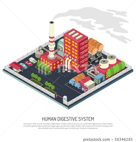 Factory Isometric Composition Factory Isometric Composition 38346285