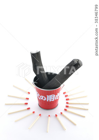 Match and charcoal and bucket Match and charcoal and bucket 38346799