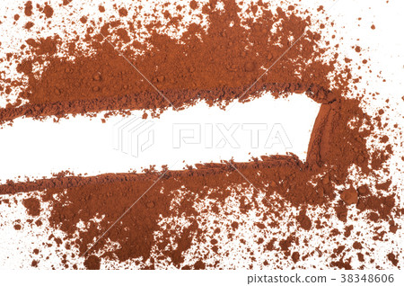 Cocoa powder isolated on a white background Cocoa powder isolated on a white background 38348606