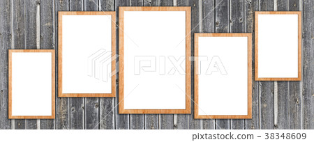 wooden frames on the wooden wall wooden frames on the wooden wall 38348609