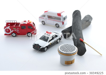 Police car, ambulance and fire engine 38349225