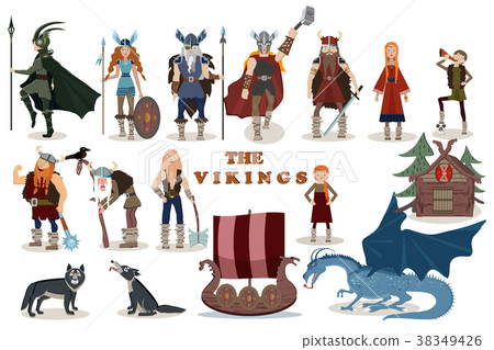 The Vikings. Viking cartoon characters. The Vikings. Viking cartoon characters. 38349426