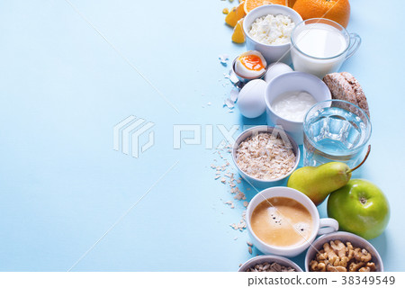 Useful Colorful Breakfast Coffee Milk Tea Fruits Useful Colorful Breakfast Coffee Milk Tea Fruits 38349549