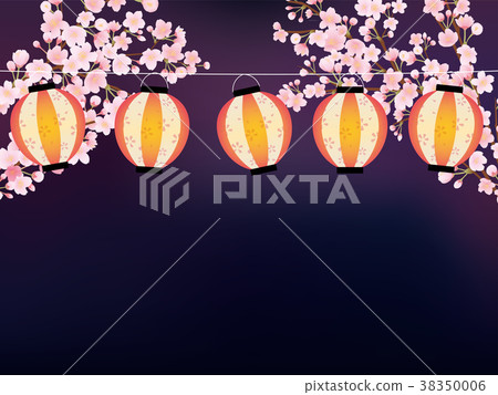 Cherry blossoms at night 38350006