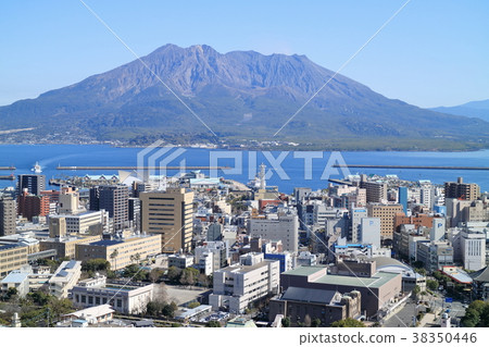 Cityscapes in Sakurajima and Kagoshima City 38350446