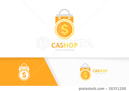 Vector coin and shop logo combination. Money and - Stock Illustration ...