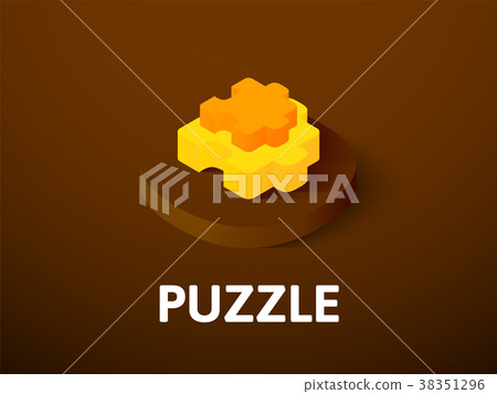 Puzzle isometric icon, isolated on color 38351296