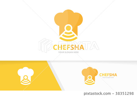 Vector chef hat and wifi logo combination. Kitchen 38351298