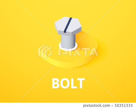 Bolt isometric icon, isolated on color background Bolt isometric icon, isolated on color background 38351333