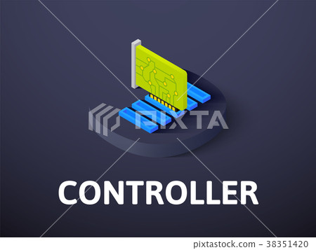 Controller isometric icon, isolated on color Controller isometric icon, isolated on color 38351420