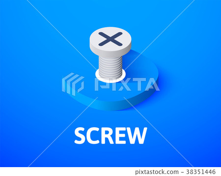 Screw isometric icon, isolated on color background Screw isometric icon, isolated on color background 38351446